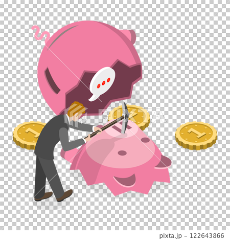 3D Isometric Flat  Illustration of Money And Finances. Item 3 122643866