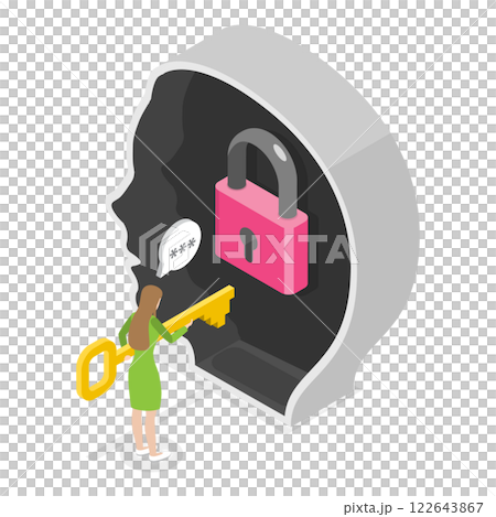 3D Isometric Flat  Illustration of Mental Health. Item 2 122643867