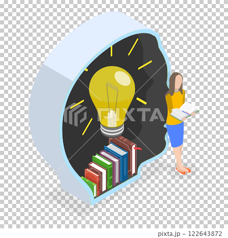 3D Isometric Flat  Illustration of Mental Hygiene. Item 1 122643872
