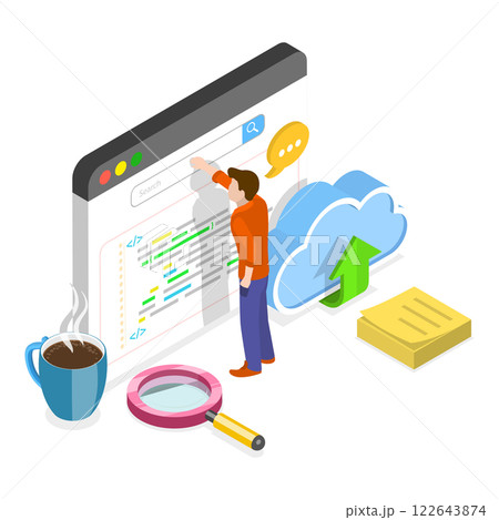 3D Isometric Flat Illustration of Software...のイラスト素材 [122643874] - PIXTA