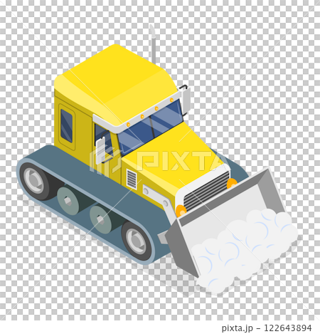 3D Isometric Flat Set of Different Snowplows. Item 4 3D Isometric Flat Set of Different Snowplows. Item 4 122643894