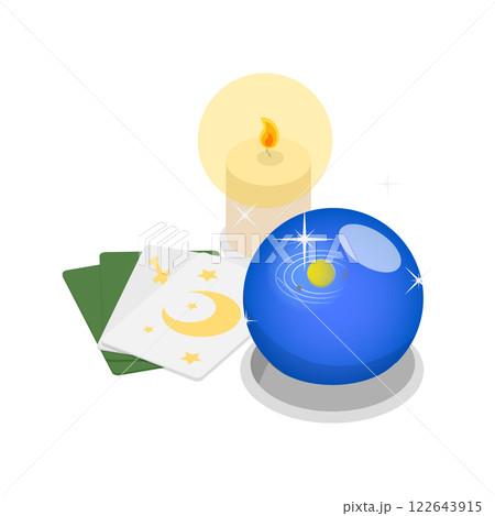 3D Isometric Flat Illustration of Fortune Telling. Item 1 3D Isometric Flat Illustration of Fortune Telling. Item 1 122643915