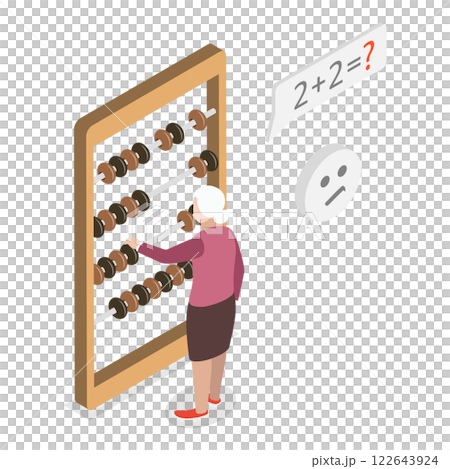 3D Isometric Flat  Illustration of Dementia. Item 5 122643924
