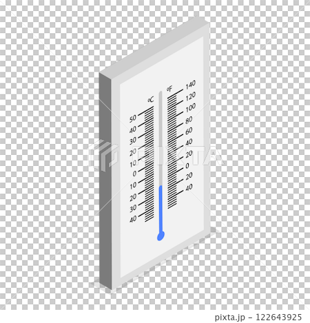 3D Isometric Flat  Set of Thermometers. Item 3 122643925