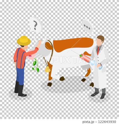 3D Isometric Flat  Illustration of Farm Veterinary Doctor. Item 2 122643930