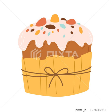 Easter cake with candied fruit and chocolate. Christmas bakery vector illustration Easter cake with candied fruit and chocolate. Christmas bakery vector illustration 122643987