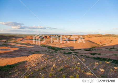 Red stupa rocks landscape, Mongolia. Gobi desert Red stupa rocks landscape, Mongolia. Gobi desert 122644266