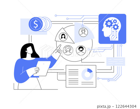 AI-Powered Customer Segmentation abstract concept vector illustration. 122644304
