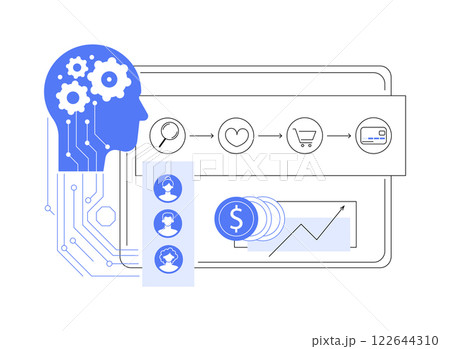 AI-Enhanced Customer Journey Mapping abstract concept vector illustration. 122644310