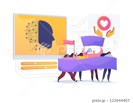 AI-Supported Cause Identification abstract concept vector illustration. 122644407