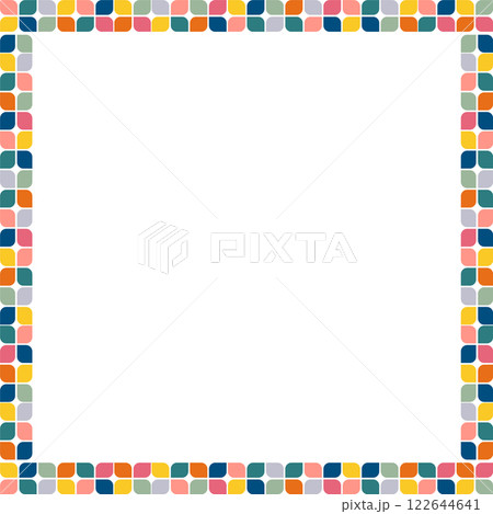 Colorful stylish geometric empty frame. Vector frame for text. Modern Art baby shower graphic 122644641