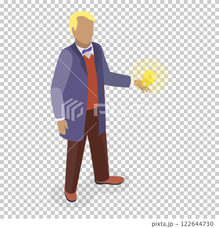 3D Isometric Flat  Set of Great Scientists. Item 3 122644730