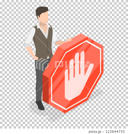 3D Isometric Flat  Illustration of Discrimination. Item 6 122644735