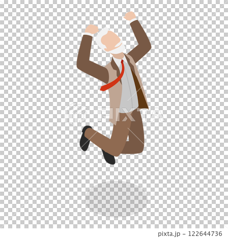 3D Isometric Flat  Illustration of Happy Seniors. Item 5 122644736