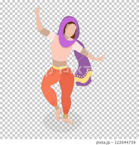3D Isometric Flat Set of Traditional Indian Dancers. Item 3 3D Isometric Flat Set of Traditional Indian Dancers. Item 3 122644739