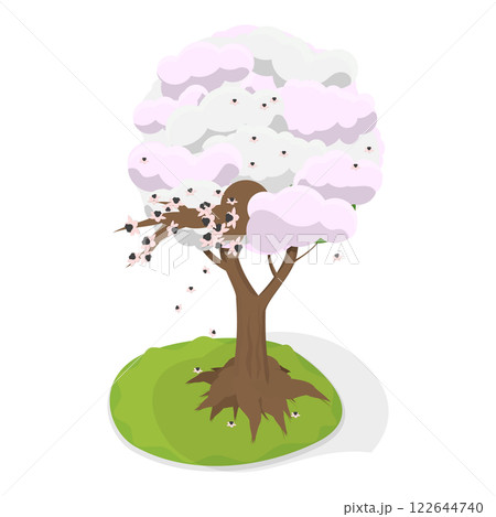 3D Isometric Flat  Set of Japan Collection. Item 3 122644740