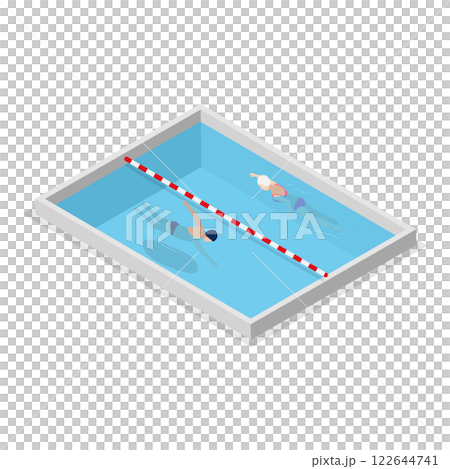 3D Isometric Flat Set of Pool Swimmers. Item 3 3D Isometric Flat Set of Pool Swimmers. Item 3 122644741
