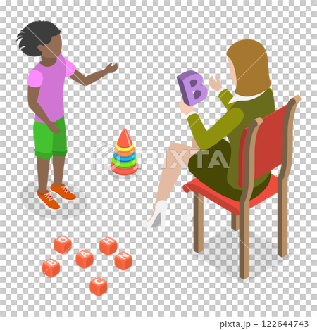 3D Isometric Flat  Illustration of Dyslexia. Item 2 122644743