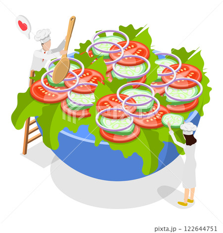 3D Isometric Flat  Illustration of Various Dishes. Item 2 122644751