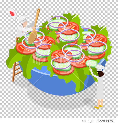 3D Isometric Flat  Illustration of Various Dishes. Item 2 122644751