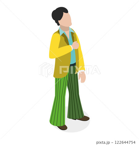 3D Isometric Flat  Illustration of Fashion History. Item 1 122644754