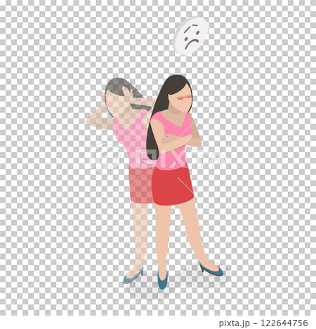 3D Isometric Flat  Illustration of Sychology or Psychiatric Poblem. Item 3 122644756