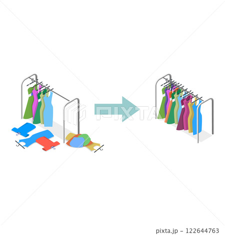 3D Isometric Flat Illustration of Decluttering. Item 1 3D Isometric Flat Illustration of Decluttering. Item 1 122644763
