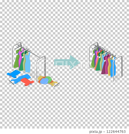 3D Isometric Flat Illustration of Decluttering. Item 1 3D Isometric Flat Illustration of Decluttering. Item 1 122644763