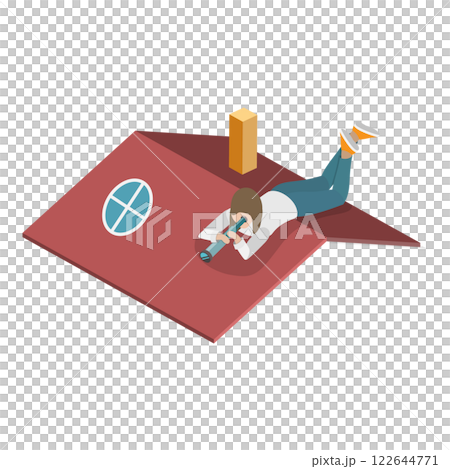 3D Isometric Flat  Set of Spying People. Item 3 122644771