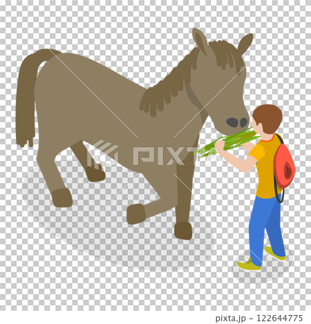 3D Isometric Flat  Set of Ponies. Item 1 122644775