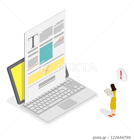 3D Isometric Flat Illustration of Proofreading and Copywriting. Item 1 3D Isometric Flat Illustration of Proofreading and Copywriting. Item 1 122644798