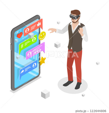 3D Isometric Flat Illustration of Extended Reality. Item 3 3D Isometric Flat Illustration of Extended Reality. Item 3 122644806
