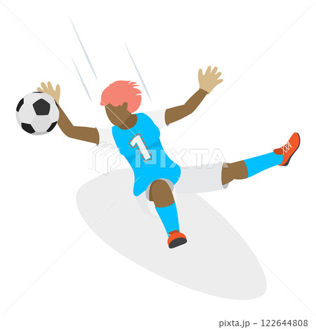 3D Isometric Flat Set of Female Soccer Characters. Item 5 3D Isometric Flat Set of Female Soccer Characters. Item 5 122644808