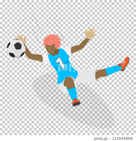 3D Isometric Flat Set of Female Soccer Characters. Item 5 3D Isometric Flat Set of Female Soccer Characters. Item 5 122644808