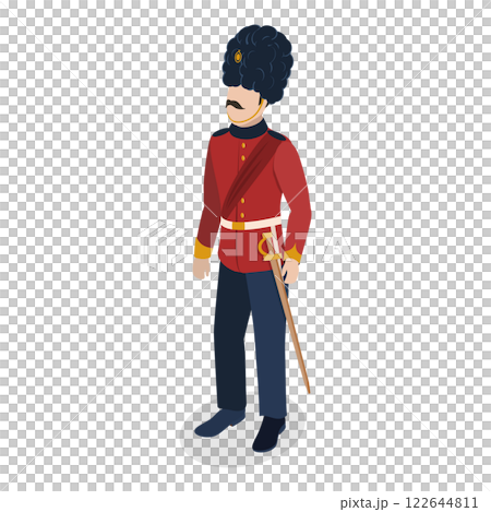 3D Isometric Flat Set of British People Set. Item 3 3D Isometric Flat Set of British People Set. Item 3 122644811