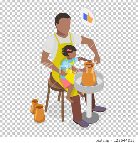 3D Isometric Flat  Illustration of Pottery Making. Item 2 122644813