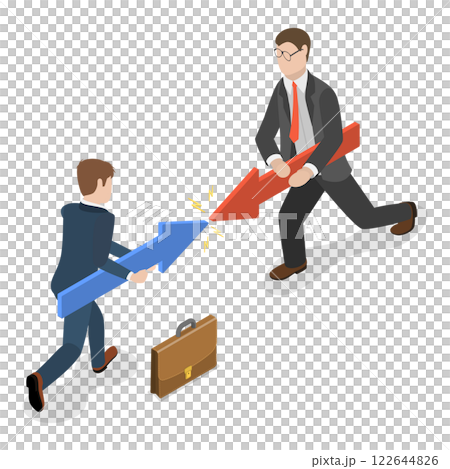 3D Isometric Flat Illustration of Business Conflict. Item 2 3D Isometric Flat Illustration of Business Conflict. Item 2 122644826