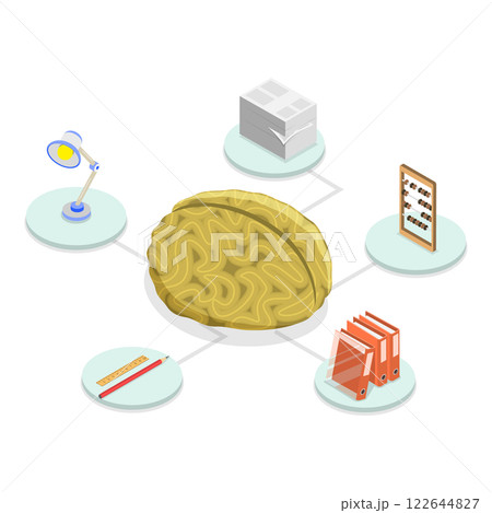3D Isometric Flat Illustration of RPA Vs Manual Labor. Item 1 3D Isometric Flat Illustration of RPA Vs Manual Labor. Item 1 122644827