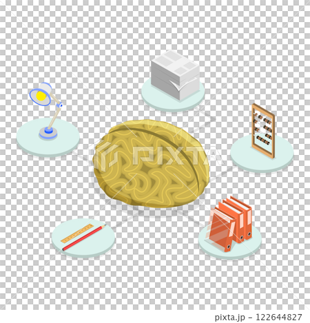3D Isometric Flat Illustration of RPA Vs Manual Labor. Item 1 3D Isometric Flat Illustration of RPA Vs Manual Labor. Item 1 122644827