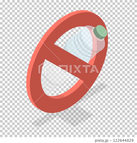 3D Isometric Flat Illustration of Stop Plastic Polution. Item 2 3D Isometric Flat Illustration of Stop Plastic Polution. Item 2 122644829