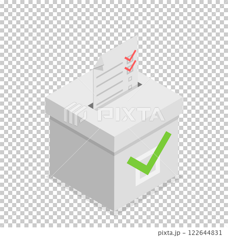 3D Isometric Flat Illustration of Voting Box Set. Item 1 3D Isometric Flat Illustration of Voting Box Set. Item 1 122644831