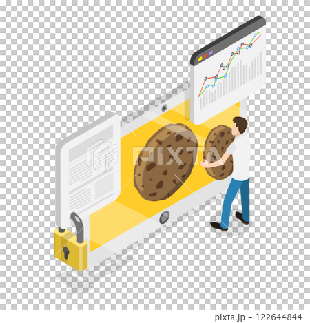 3D Isometric Flat Illustration of Web Cookie. Item 2 3D Isometric Flat Illustration of Web Cookie. Item 2 122644844
