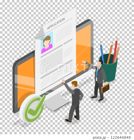3D Isometric Flat  Illustration of Hiring Process Set. Item 1 122644849