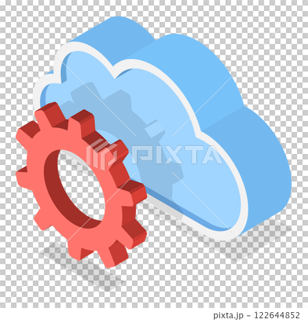 3D Isometric Flat  Icon Set. Cloud Technologies. Item 3 122644852