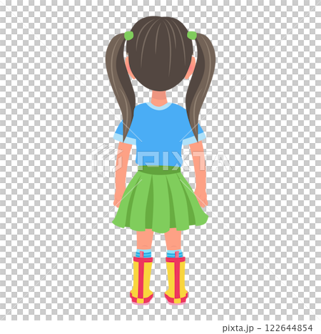 Flat  Illustration of Kid Girl Cartoon Character Set For Animation. Item 1 122644854