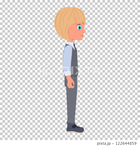Flat  Illustration of Schoolboy Wearing School Uniform and Holding a Book. Item 1 122644859