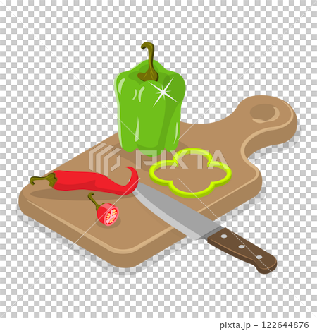 3D Isometric Flat  Set of Cooking Food Process. Item 2 122644876
