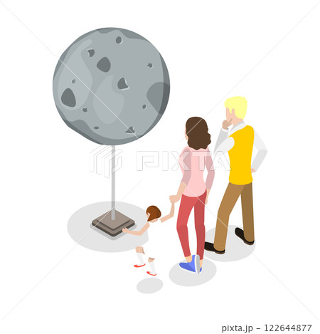 3D Isometric Flat Set of Planetarium Excursion. Item 4 3D Isometric Flat Set of Planetarium Excursion. Item 4 122644877
