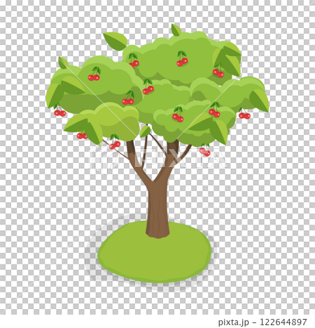 3D Isometric Flat  Set of Fruit Tree. Item 2 122644897