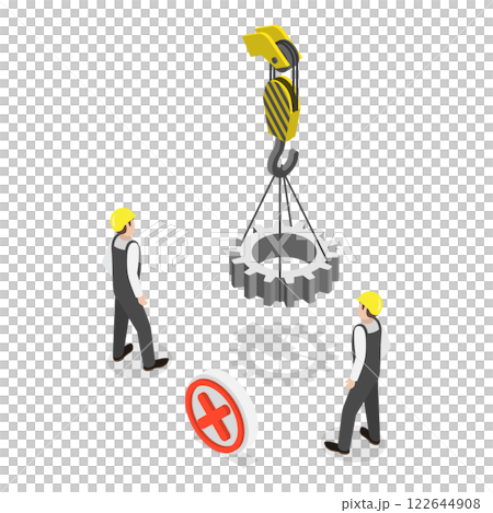 3D Isometric Flat Illustration of Barricade Lifting Zone. Item 1 3D Isometric Flat Illustration of Barricade Lifting Zone. Item 1 122644908